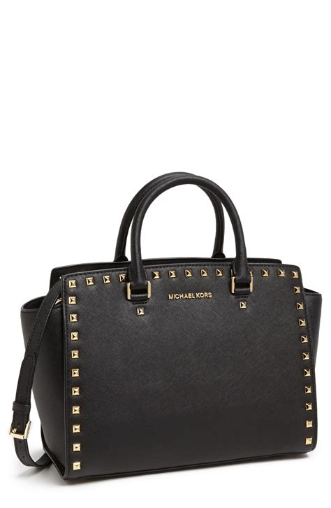 michael kors selma large saffiano leather satchel|michael kors saffiano bag black.